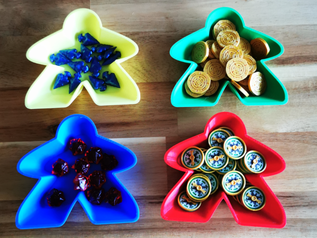 Meeple Shaped Stackable Resource Tray